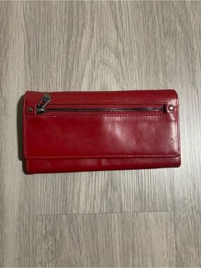 Red Leather Trifold Wallet